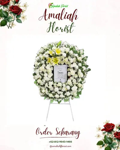 Krans Bunga Duka Cita di Cilebut Timur