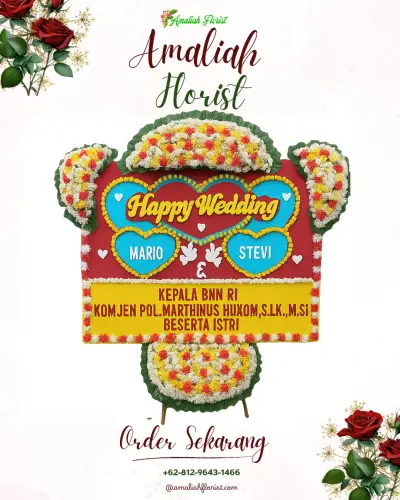 Karangan Papan Bunga Pernikahan di Cilebut Timur